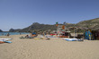 Tourism in Greece - Water sports and lifeguard tower. The exotic beach of Falassarna at th...