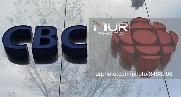 Logo of the Canadian Broadcasting Corporation, CBC/Radio-Canada, a Canadian public broadcaster for both radio and television. Friday, May 2... by Artur Widak/NurPhoto