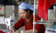 Female labors work in a cloth factory which export to European Union  in Huaibei, Anhui pr...