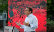 Alexis Tsipras is giving a speech about the program of SYRIZA for Housing Policy in Athens...