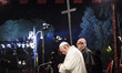 Rome, Italy – April 18, 2014: Pope Francis leads the Via Crucis (Way of the Cross) torchli...