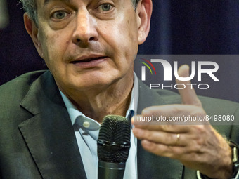 The former President of Spain, Jose Luis Rodriguez Zapatero, dialogues with public in the International University Menendez Pelayo briefings...