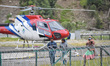 Helicopter ferries injured devotees after a cloud burst hit near the Amarnath pilgrimage s...