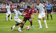 Manchester United's Facundo Pellistri in action during their friendly match at Rajamangala...
