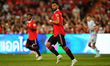 Bruno Fernandes of Manchester United in action during the preseason match between Manchest...