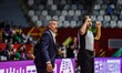 Syria head coach Javier Juárez Crespo of Spain reacts during a group stage match against I...