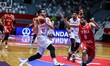 Navid Rezaeifar #17 of Iran drive past Syria during their group stage match at the FIBA As...