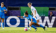 Italy Midfielder Flaminia Simonetti (7) fouled by Iceland Midfielder Dagny Brynjarsdottir...