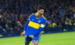 Marcos Rojo of Boca Juniors celebrates after scoring the first goal of his team during a m...