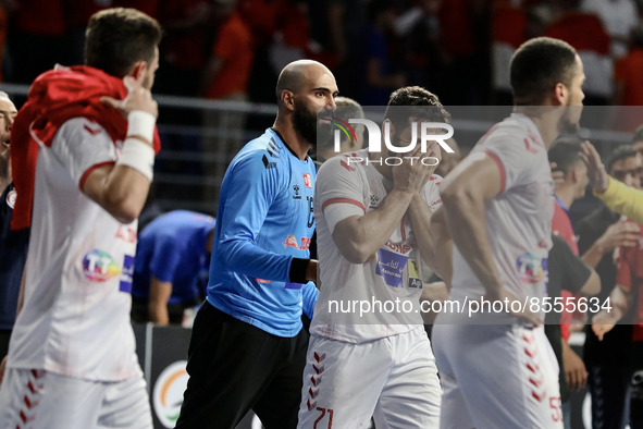 Sad Tunisia team after lose the Semi -Final match between Egypt and Tunisia at Men’s handball African cup of nations on Hassan Mustafa Hall... by Ayman Aref/NurPhoto
