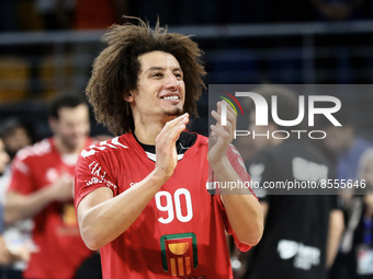 (90) Ali Zein Egypt team celebrate after won the Semi -Final match between Egypt and Tunisia at Men’s handball African cup of nations on Has... by Ayman Aref/NurPhoto