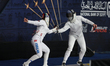 Italia player Vs Estonia player during Fencing Wold Championships Cairo 2022 on The covere...