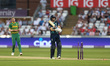 Joe Root of England is bowled by Anrich Nortje of South Africa during the Royal London One...