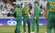 South Africa celebrate the wicket of Adil Rashid during the Royal London One Day Series ma...