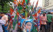 Activist of Trinamool Congress as seen during Annual Martyrs day rally held by TMC in Kolk...