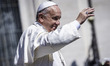 Vatican City, Vatican – April 20, 2014: Pope Francis greets the faithful at the end of the...