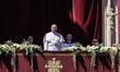 Vatican City, Vatican – April 20, 2014: Pope Francis delivers the traditional 'Urbi et Orb...