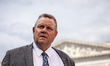 Senator Jon Tester (D-MT) speaks during a press conference condemning Republican Senators...