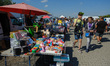 View of the Prague Flea Market (Bleší trhy), is the largest flea market in the Czech Repub...
