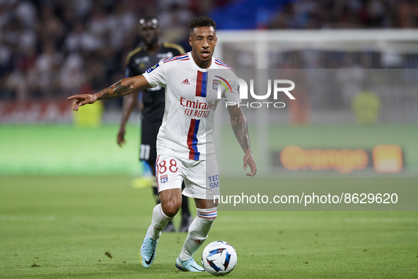 Corentin Tolisso of Olympique Lyonnais in action during the Ligue 1 match between Olympique Lyonnais and AC Ajaccio at Groupama Stadium on A...