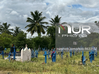 Cemetery in Nilakkottai (Nilakottai), Tamil Nadu, India, on May 18, 2022. (