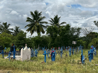 Cemetery in Nilakkottai (Nilakottai), Tamil Nadu, India, on May 18, 2022. (