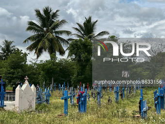 Cemetery in Nilakkottai (Nilakottai), Tamil Nadu, India, on May 18, 2022.  (