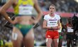 Keely Hodgkinson looks apprehensive before her 800m final during the athletics at Alexande...