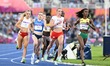 Natoya Goule of Jamaica leads the 800m final at half way during the athletics at Alexander...