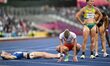 Keely Hodgkinson of England comes second in the the 800m final. In third is Laura Muir of...