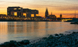 general view of Dom Cathedral during the sunset hours in Cologne, Germany on August 6, 202...