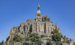 Mont-Saint-Michel tidal island with the magnificent medieval monastic buildings and the Ab...