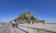 Mont-Saint-Michel tidal island with the magnificent medieval monastic buildings and the Ab...