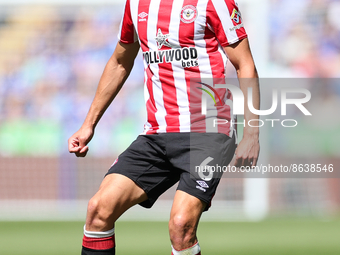 Christian Norgaard of Brentford in action during the Premier League match between Leicester City and Brentford at the King Power Stadium, Le...