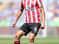 Christian Norgaard of Brentford in action during the Premier League match between Leicester City and Brentford at the King Power Stadium, Le...
