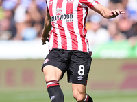 Mathias Jensen of Brentford in action during the Premier League match between Leicester City and Brentford at the King Power Stadium, Leices...
