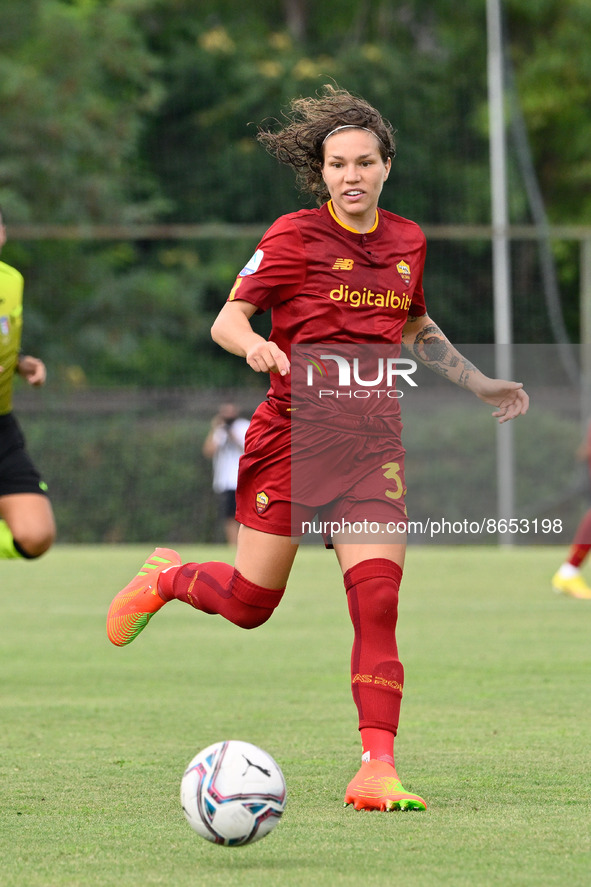 Elena Linari (AS Roma Women)  during the Pre-Season Friendly 2022/2023  match between AS Roma Women vs Fiorentina Femminile at the Coni “Giu...