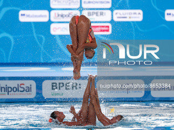 Team Swittzerland during the Syncro European Acquatics Championshis - Artistic Swimming (day1) on August 11, 2022 at the Foro Italico in Rom...