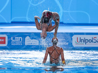 Team Serbia during the Syncro European Acquatics Championshis - Artistic Swimming (day1) on August 11, 2022 at the Foro Italico in Rome, Ita...