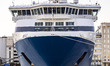 Blue Star Paros docked at the Port of Piraeus carrying passengers from Cyclades islands, A...