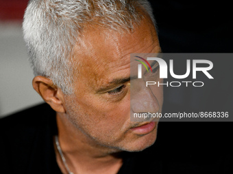 Jose' Mourinho manager of AS Roma looks on during the Serie A match between US Salernitana 1919 and AS Roma at Stadio Arechi, Salerno, Italy...