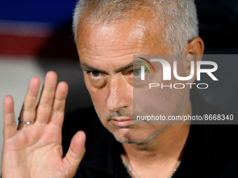 Jose’ Mourinho manager of AS Roma gestures during the Serie A match between US Salernitana 1919 and AS Roma at Stadio Arechi, Salerno, Italy...