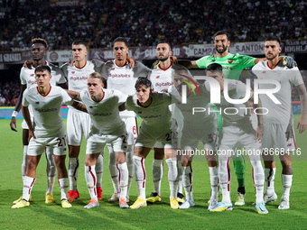 Players of AS Roma pose for the team shot during the Serie A match between US Salernitana 1919 and AS Roma at Stadio Arechi, Salerno, Italy...