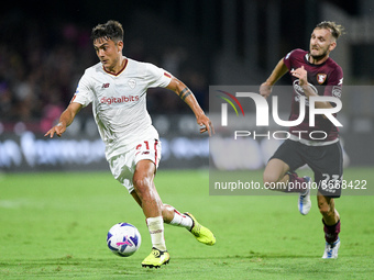 Paulo Dybala of AS Roma during the Serie A match between US Salernitana 1919 and AS Roma at Stadio Arechi, Salerno, Italy on 14 August 2022....