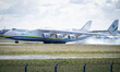Antonov An-225 Mrija with medical equipment landed in Warsaw, Poland on April 14, 2020 