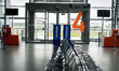 Completely empty Warsaw Modlin airport during the lockdown in Nowy Dwor Mazowiecki, Poland...