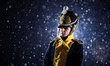 Cadet in a historic military uniform from 1830 on Cadet Day in Warsaw, Poland on November...
