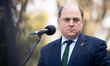 British Defence Secretary Ben Wallace attend a joint press conference in Warsaw, Poland, o...