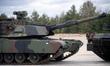 American Abrams tanks presented during the ceremony of signing the contract for the purcha...
