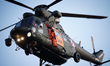 Test landing of a helicopter and exercises in transporting patients to a temporary hospita...
